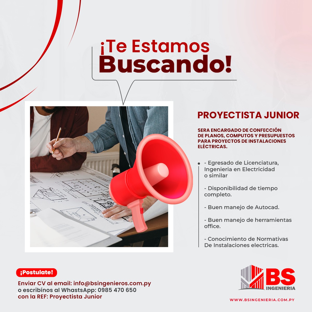 Buscamos Proyectista Junior en Paraguay